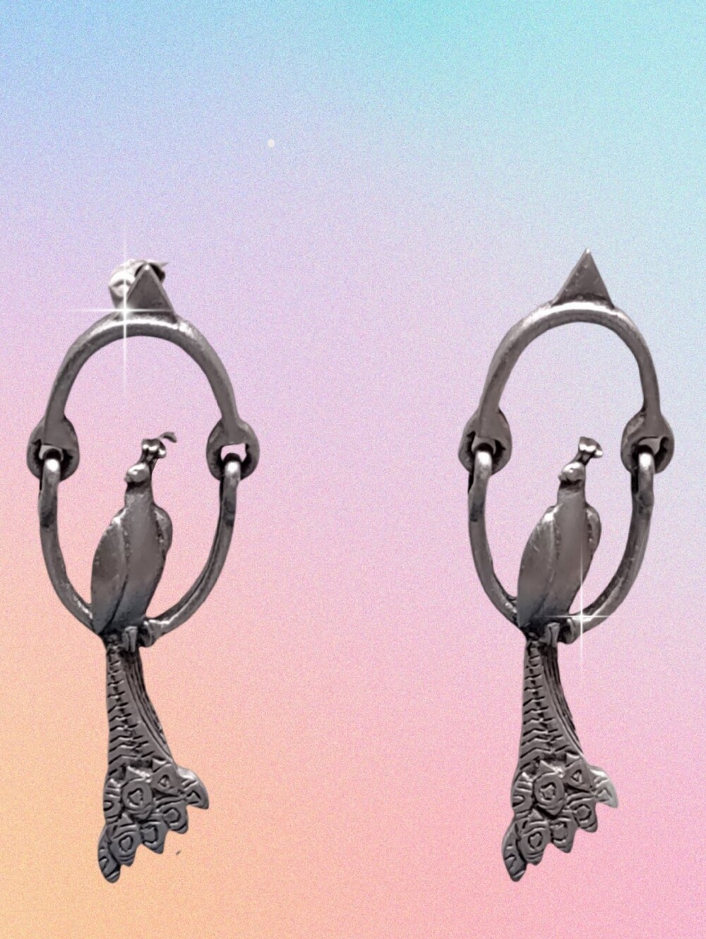 Pewter Birds Pierced Earrings 2017